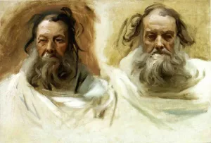 Study for Two Heads for Boston Mural the Prophets