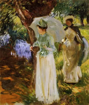 Two Girls with Parasols at Fladbury