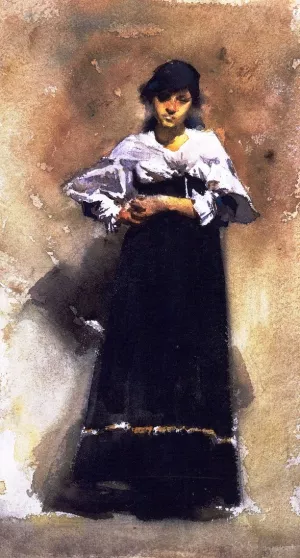 Young Woman in a Black Skirt